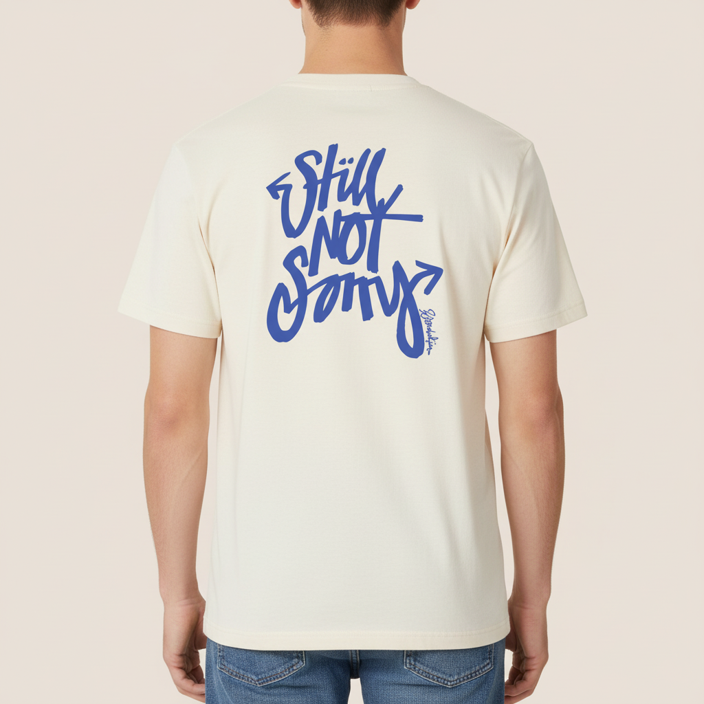 THE POP STILL TEE 180 // natural raw & faded black