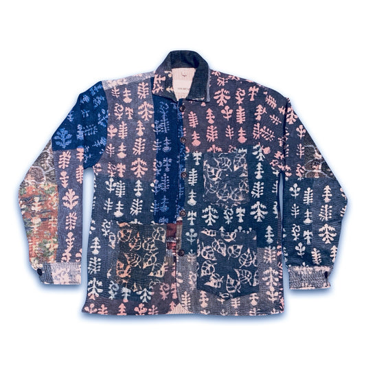 THE LONG INDIGO KANTHA JACKET // #151