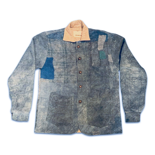 THE LONG INDIGO KANTHA JACKET // #155