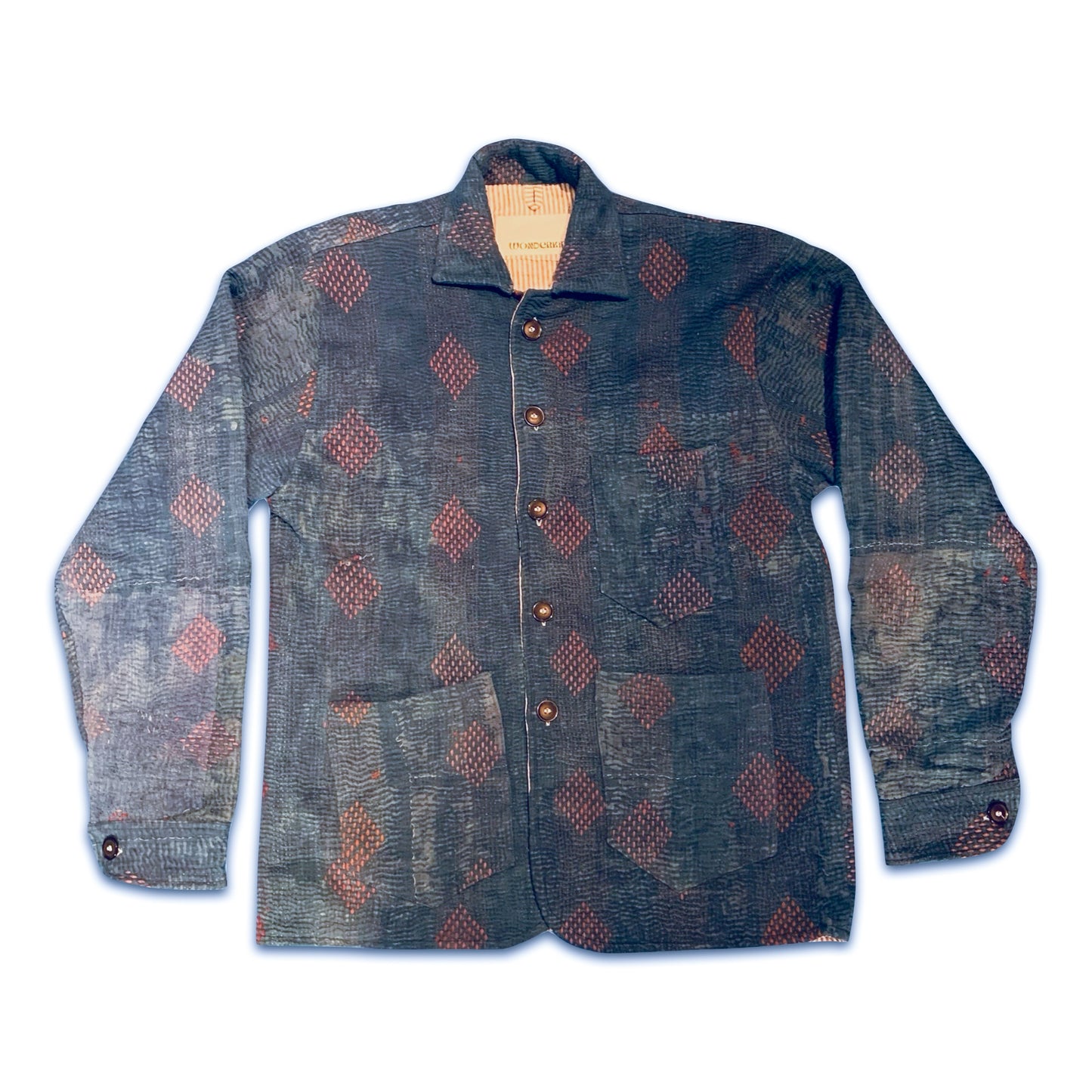 THE LONG INDIGO KANTHA JACKET // #160