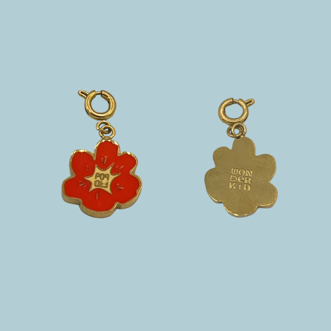 THE POP BLOOM // Gold plated & Red Enamel