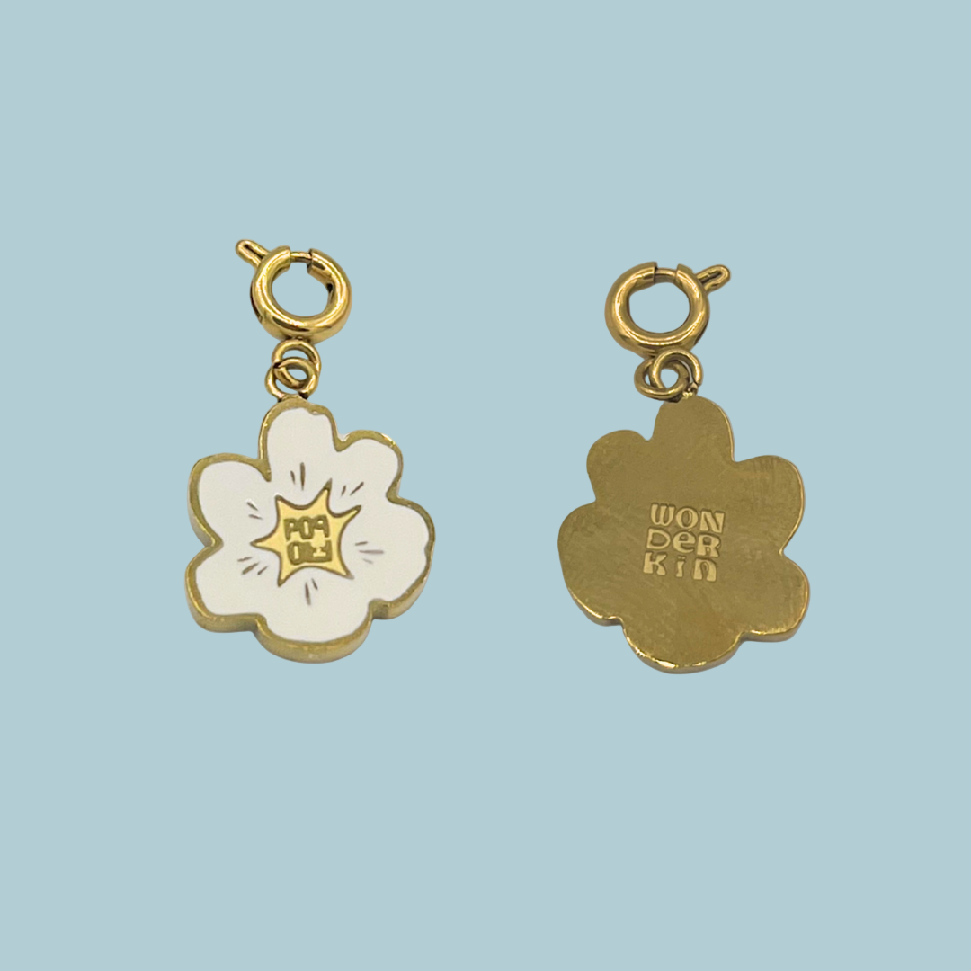 THE POP BLOOM // Gold plated & White Enamel