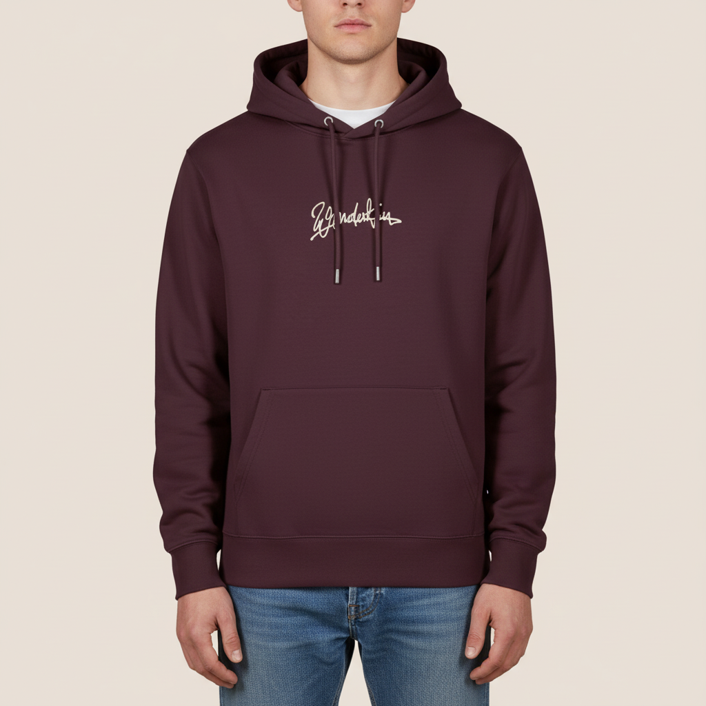 THE BLSNS HOODIE 350 // red brown & beige