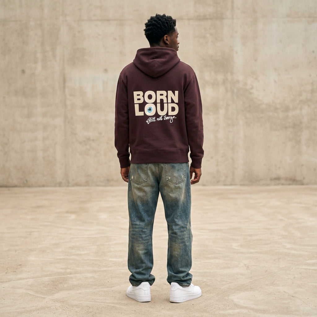 THE BLSNS HOODIE 350 // red brown & beige