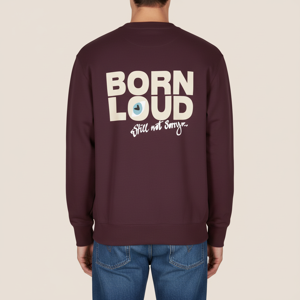 THE BLSNS CREWNECK 350 // red brown & beige