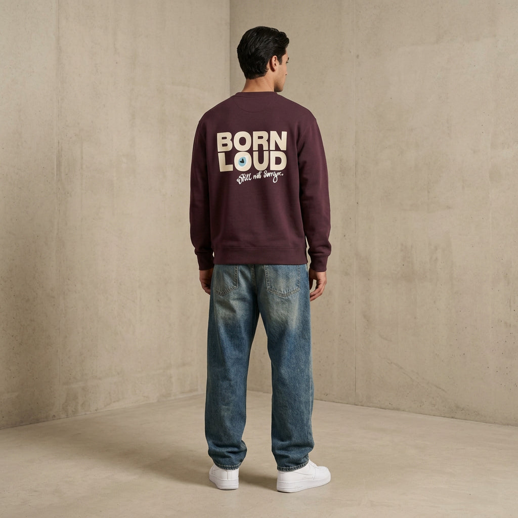 THE BLSNS CREWNECK 350 // red brown & beige