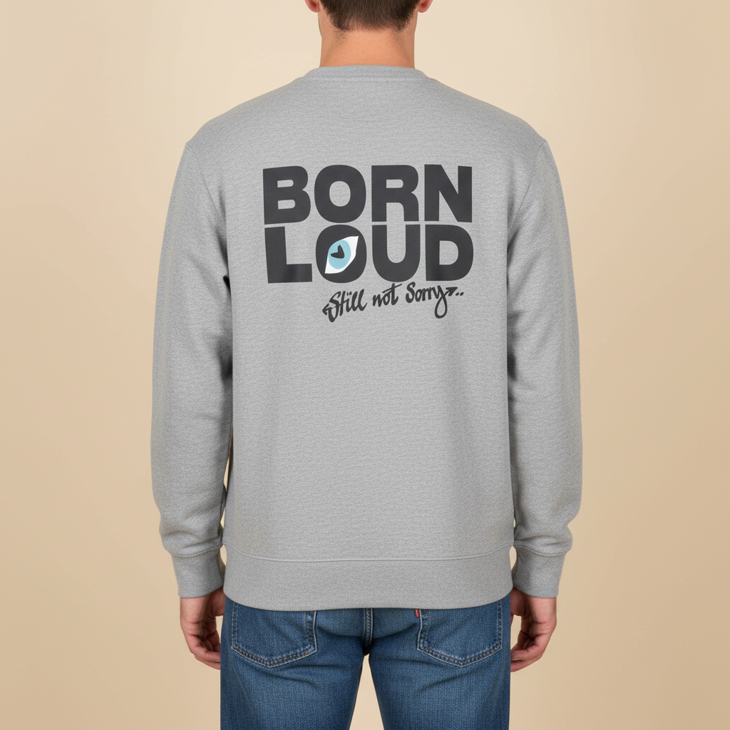 THE BLSNS CREWNECK 350 // light grey & faded black