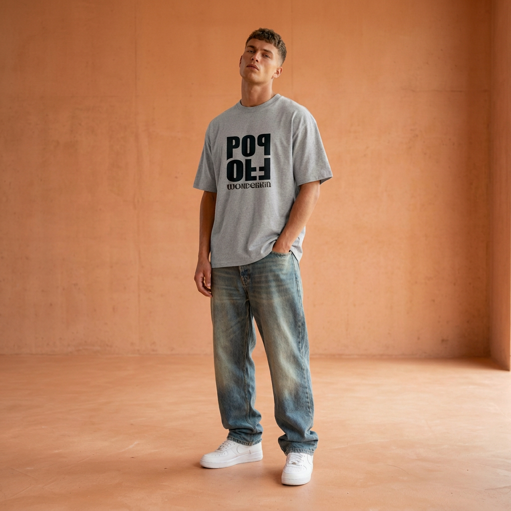 THE POPOFF TEE 240 // heather grey with black