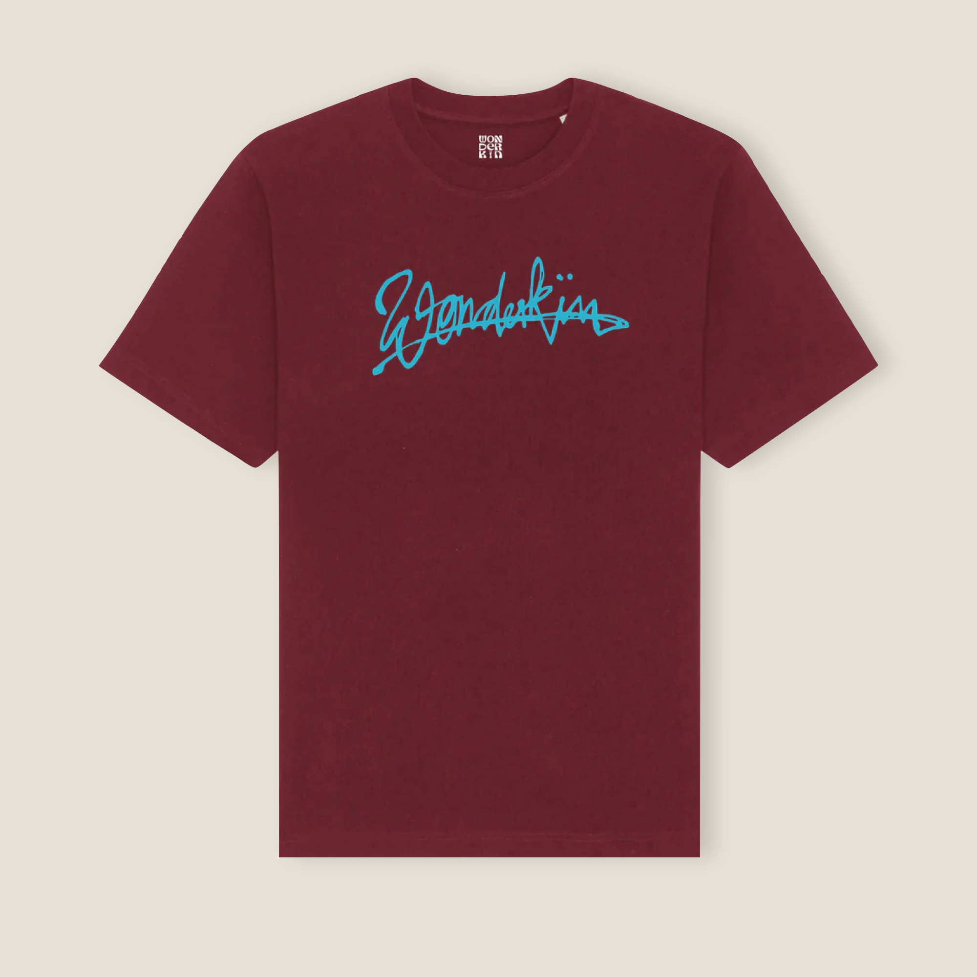 THE POP TEE 240 // burgundy with blue