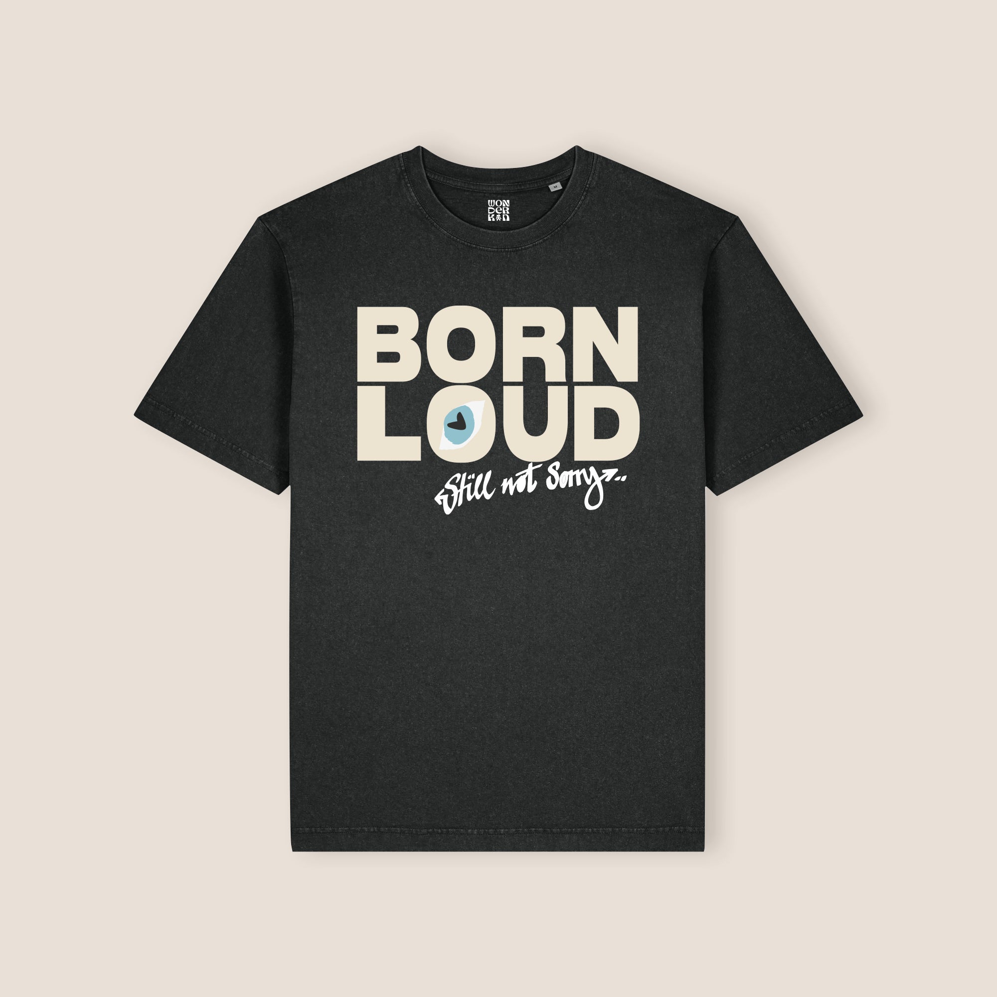 THE BORN LOUD.STILL NOT SORRY TEE 240 // black rock & beige