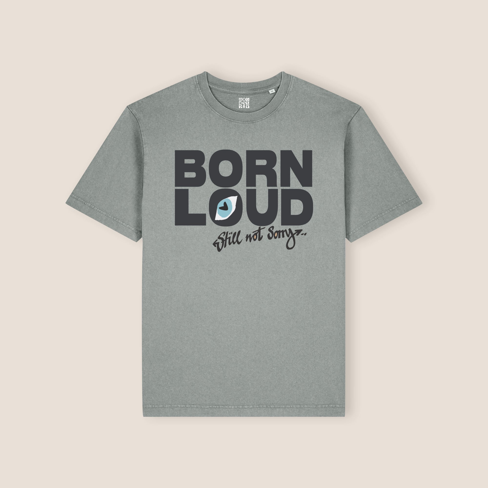 THE BORN LOUD.STILL NOT SORRY TEE 240 // misty grey & faded black