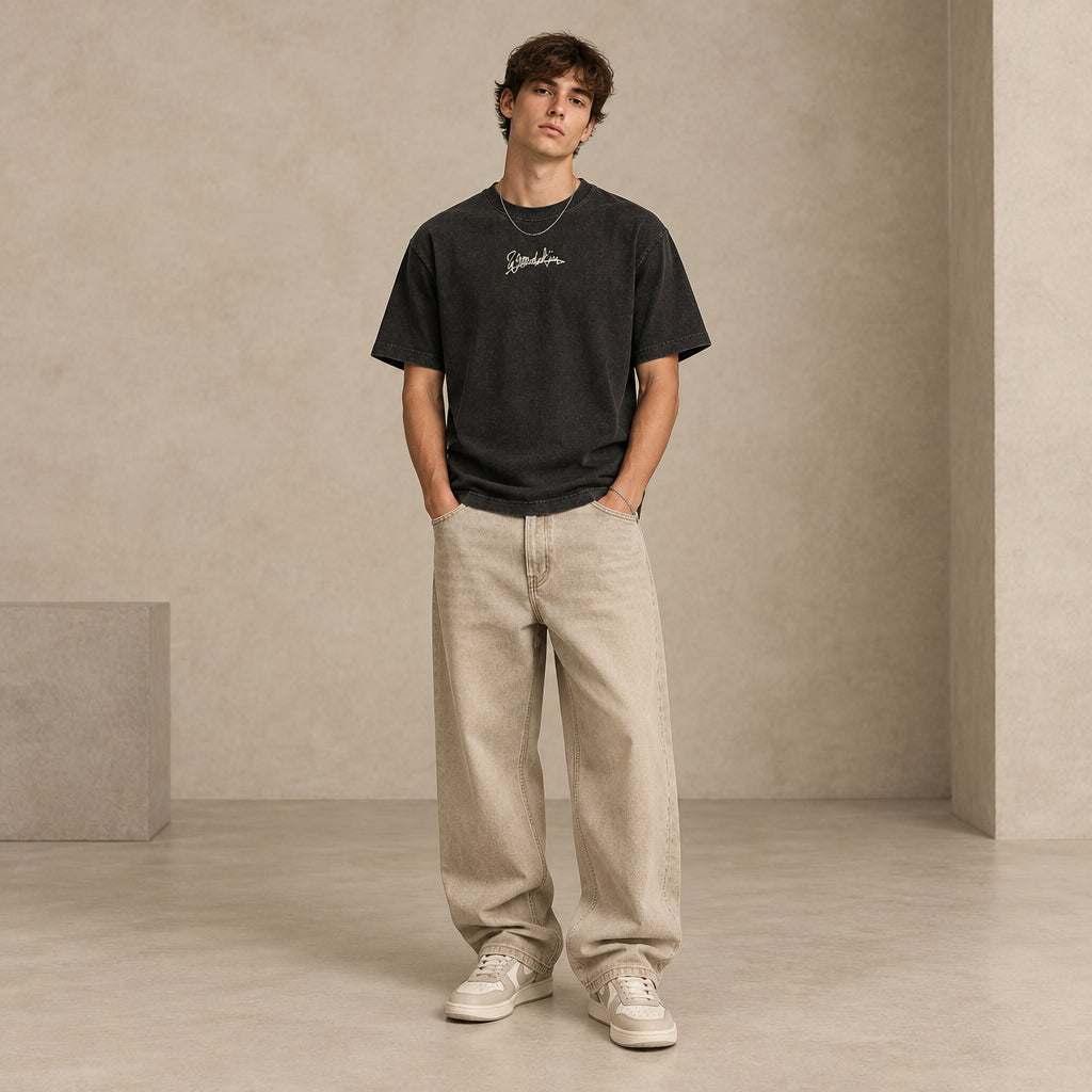 THE SIGNATURE LOUD TEE 240 // black rock & beige