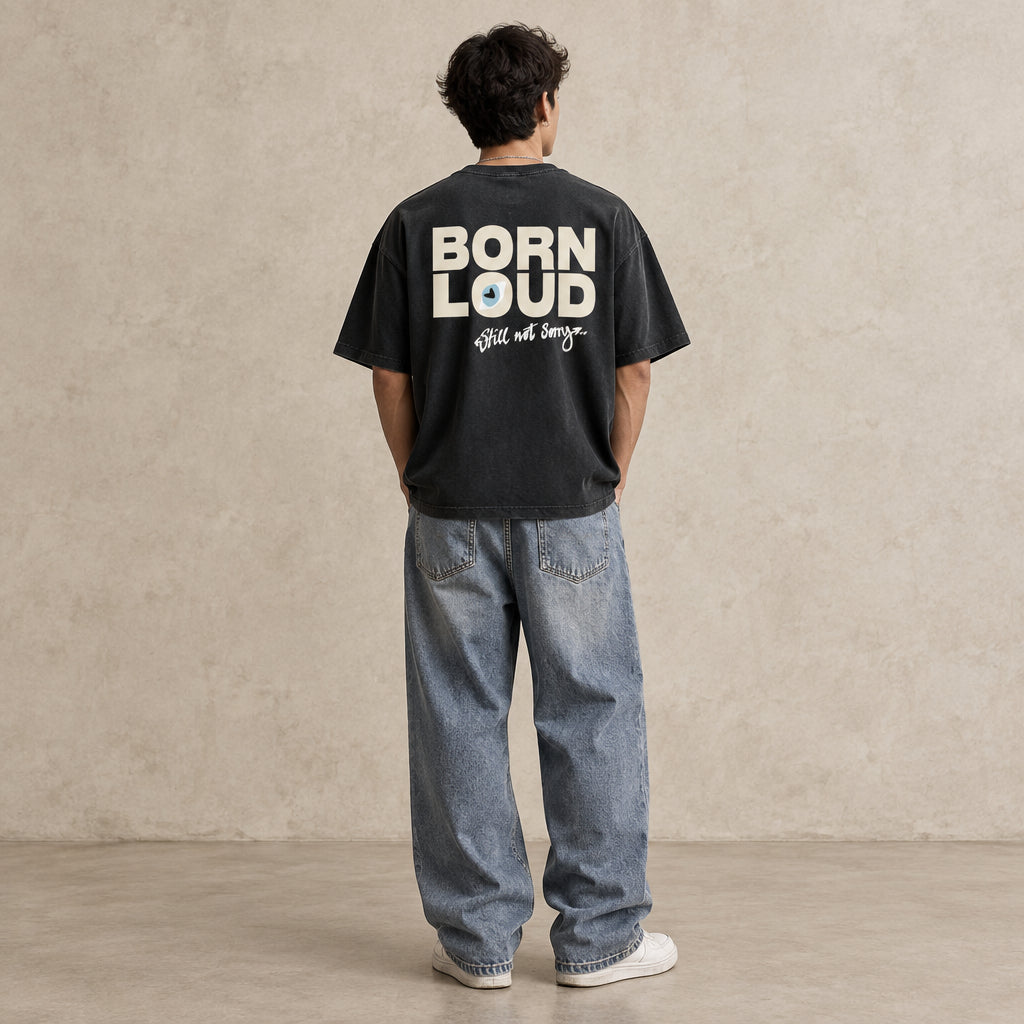 THE SIGNATURE LOUD TEE 240 // black rock & beige