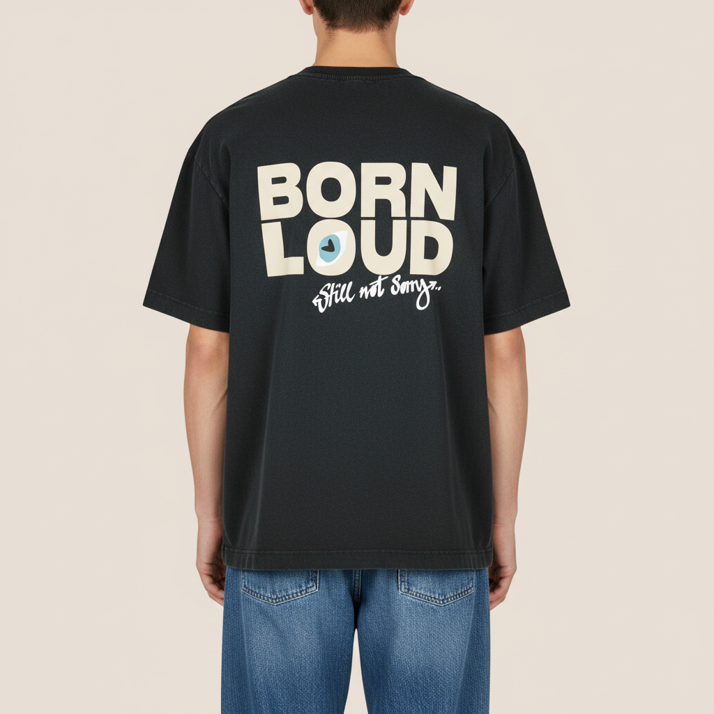 THE SIGNATURE LOUD TEE 240 // black rock & beige