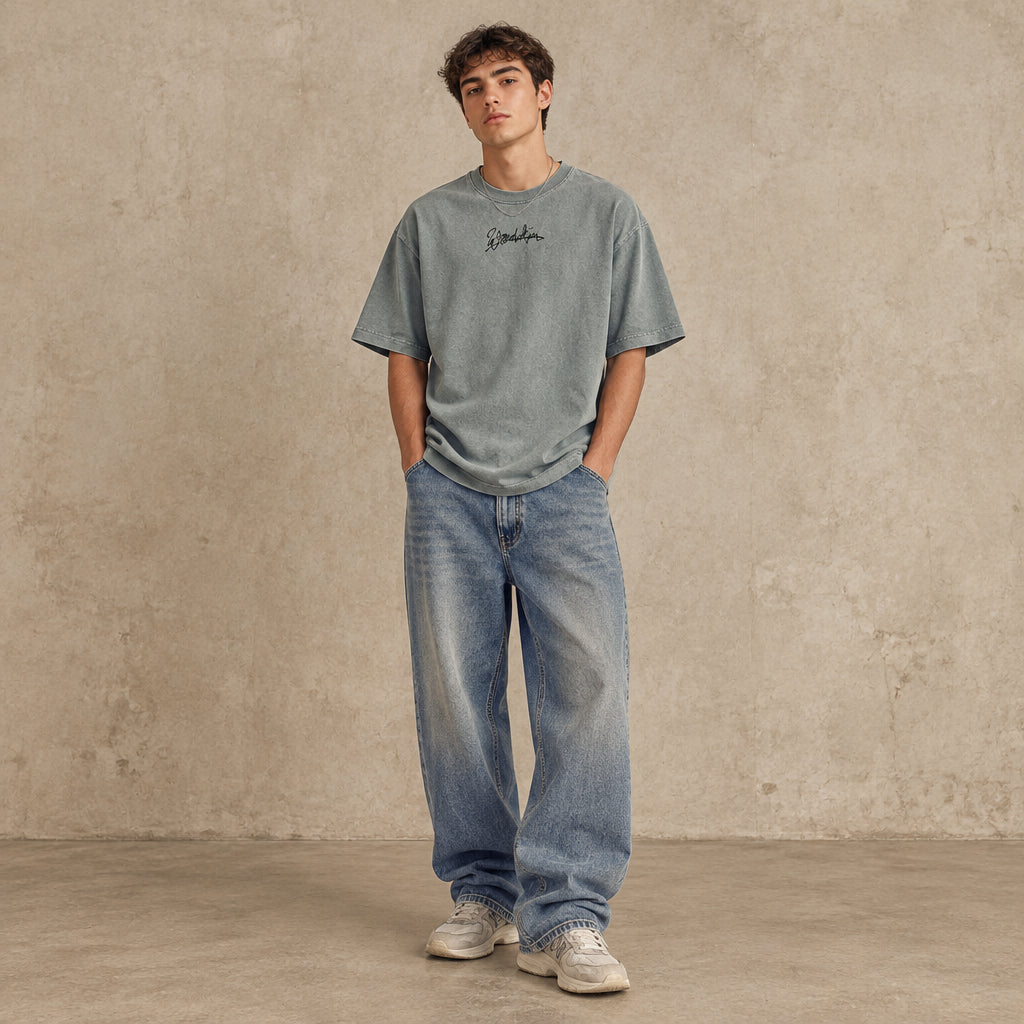 THE SIGNATURE LOUD TEE 240 // misty grey & faded black