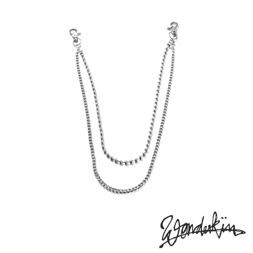 THE POP OFF DOUBLE WAIST CHAIN // silver