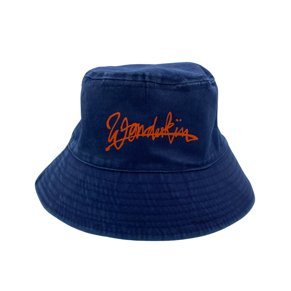 THE POP VINTAGE BUCKET HAT // navy & orange