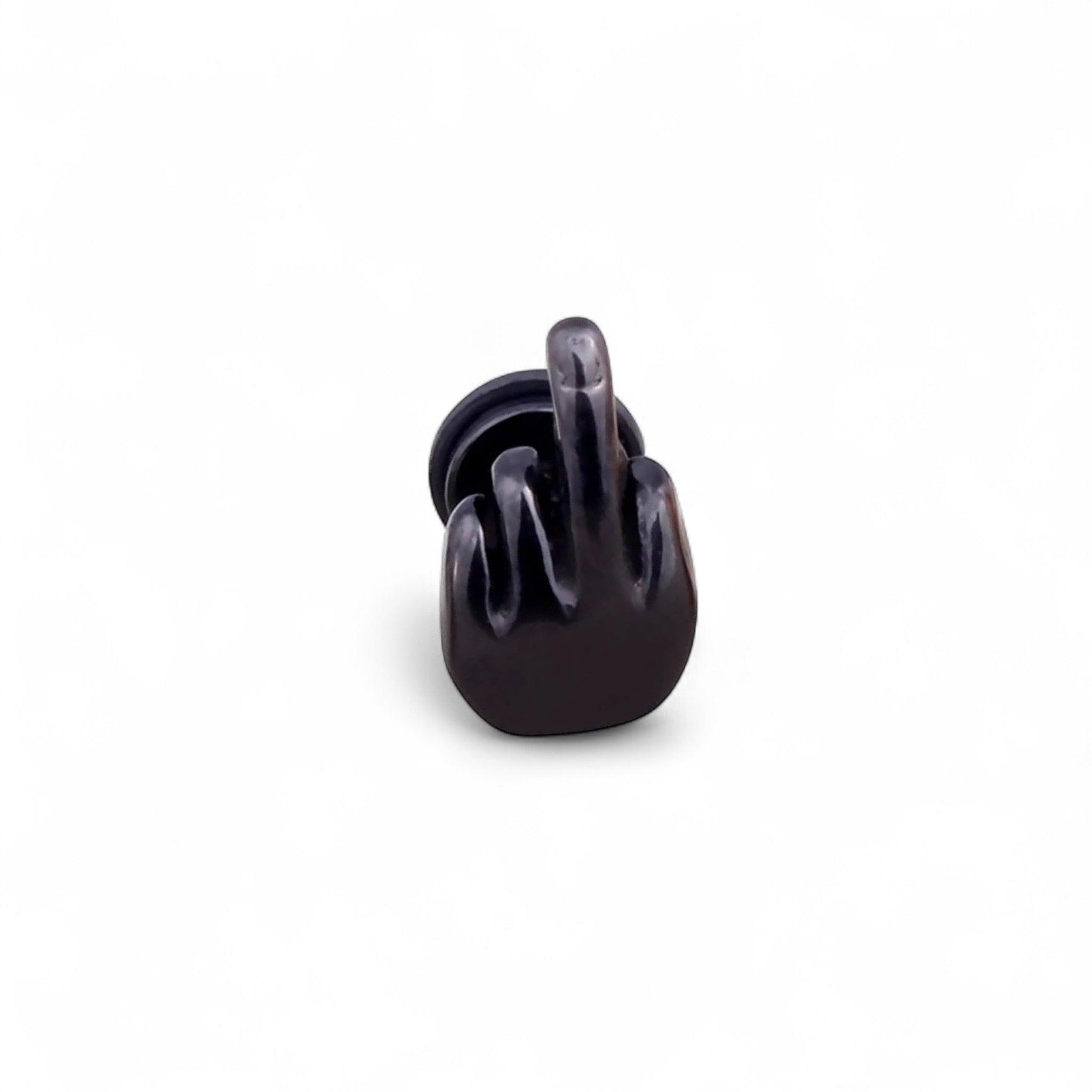THE POPFUCK EARRING SINGLE / black plated steel