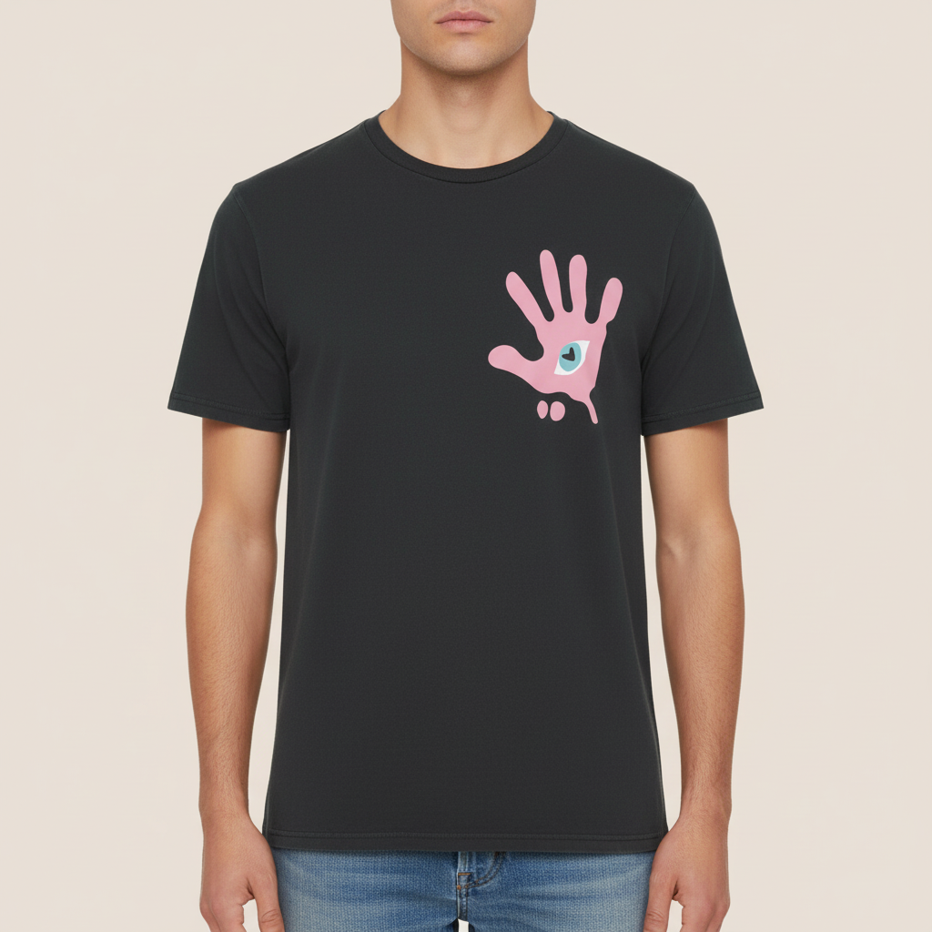 The HANDS ON TEE 155 // black & pink