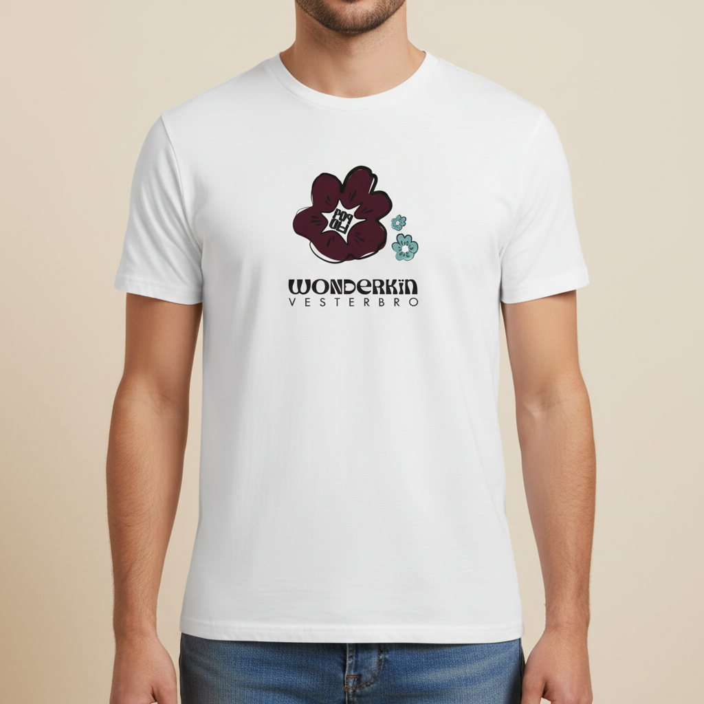 THE POWER POP TEE 180 // off white & burgundy light blue black