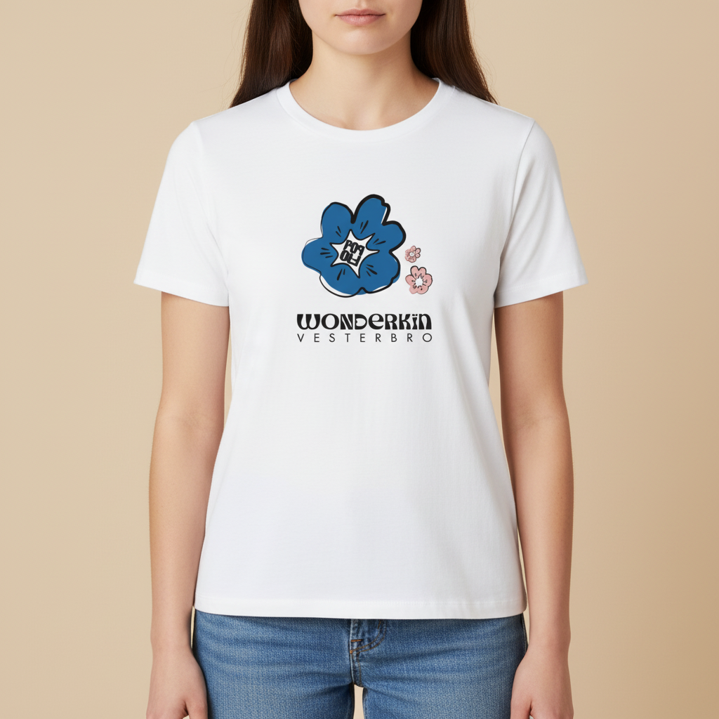 THE POWER POP TEE 180 // off white & blue pink black